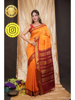 Isadora Life - Traditional Premium South Silk Pre-draped Saree with Unstitched Blouse