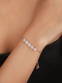 Zavya - Dazzling Rose Gold Plated 925 Sterling Silver Bracelet