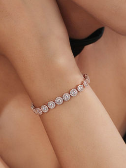 Zavya - Sparkling Rose Gold Plated 925 Sterling Silver Bracelet