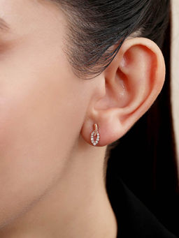 Zavya - Leaf Rose Gold Plated 925 Sterling Silver Earrings