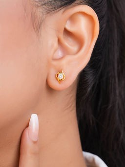 Zavya - Spiral Gold Plated 925 Sterling Silver Earrings