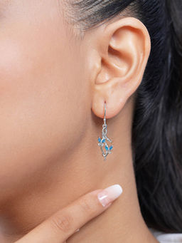 Zavya - Butterfly Rhodium Plated 925 Sterling Silver Earrings