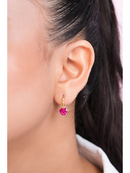 Zavya - Heart Gold Plated 925 Sterling Silver Drop Earrings