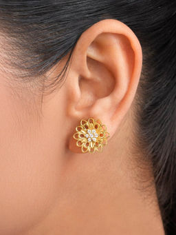 Zavya - Sunlit Bloom Gold Plated 925 Sterling Silver Earrings