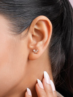 Zavya - Mini Butterfly Rose Gold Plated 925 Sterling Silver Earrings