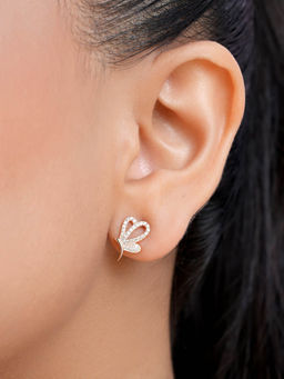 Zavya - Celestial Wings Rose Gold Plated 925 Sterling Silver Earrings