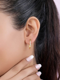 Zavya - Rectangle Gold Plated 925 Sterling Silver Earrings
