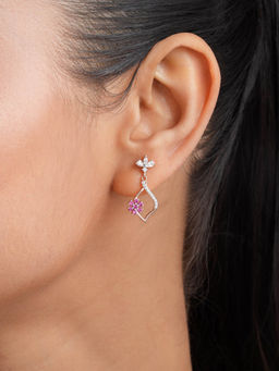 Zavya - Sparkling Petals Rose Gold Plated 925 Sterling Silver Earrings