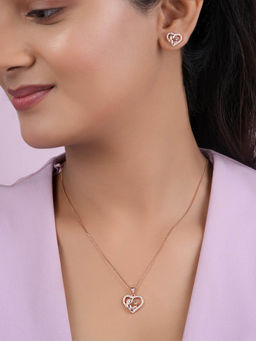 Zavya - Loving Bond Rose Gold Plated 925 Sterling Silver Jewellery Set