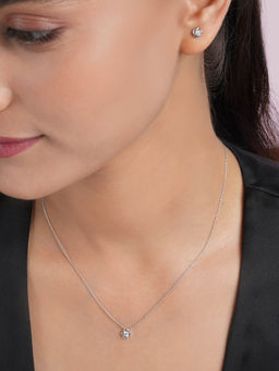 Zavya - Rosebud Reverie Rhodium Plated 925 Sterling Silver Jewellery Set