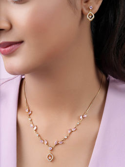 Zavya - Glimmering Vines Gold Plated 925 Sterling Silver Jewellery Set