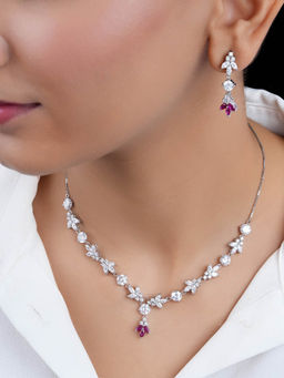 Zavya - Starlight Serenade Rhodium Plated 925 Sterling Silver Jewellery Set