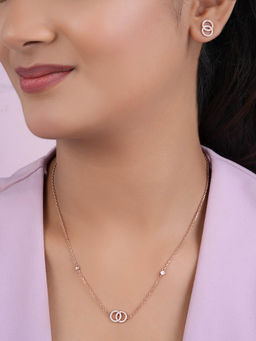 Zavya - Linked Destiny Rose Gold Plated 925 Sterling Silver Jewellery Set