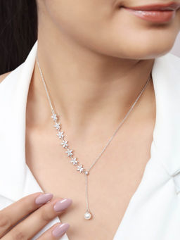 Zavya - Shimmering Stars Rhodium Plated 925 Sterling Silver Necklace