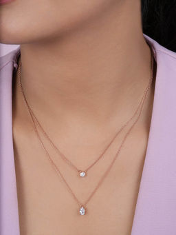 Zavya - Dual Delights Rose Gold Plated 925 Sterling Silver Necklace