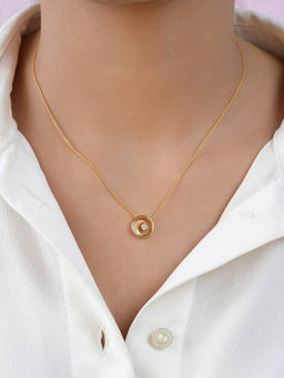 Zavya - Abstract Radiance Gold Plated 925 Sterling Silver Necklace