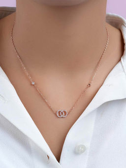 Zavya - Intertwined Radiance Rose Gold Plated 925 Sterling Silver Necklace