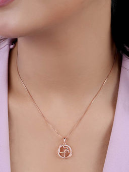 Zavya - Double Heart Rose Gold Plated 925 Sterling Silver Pendant Necklace