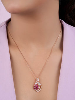 Zavya - Petal Burst Rose Gold Plated 925 Sterling Silver Pendant Necklace