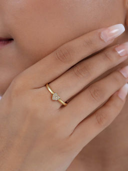 Zavya - Mini Heart Gold Plated 925 Sterling Silver Ring