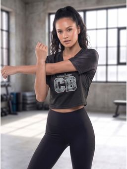 Cardio Bunny - Women's Regular Fit Crop Varsity T-Shirt