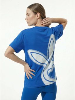 Cardio Bunny - Women's Oversized Back Printed T-Shirt Pure Cotton Drop Shoulder