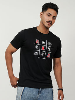 A47 - Andaz Apna Apna The Tic Tac Toe Black T-Shirt