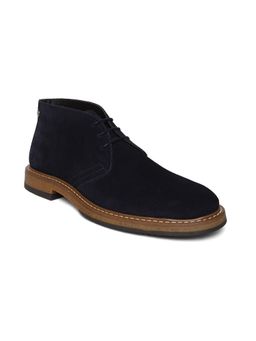 MASABIH - Navy Genuine Suede Leather Chukka Lace Up Boots for Men