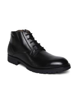 MASABIH - Ankle Length Genuine Leather Black Chukka Lace Up Boots for Men