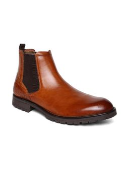 MASABIH - Ankle Length Genuine Leather Men Tan Chelsea Boots