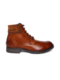 MASABIH - Genuine Leather Tan Ankle Zipper Boots for Men