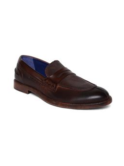 MASABIH - Genuine Leather Brown Slip On Loafer Shoes for Men