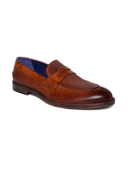 MASABIH - Genuine Leather Tan Slip On Loafer Shoes for Men