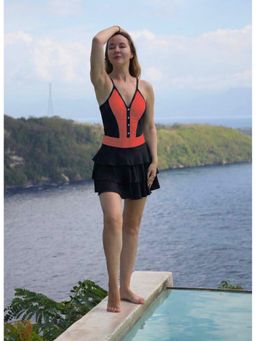 Keepfit - Women's Black Crochet Medium Coverage Swimsuit