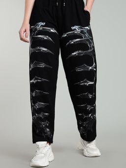 XTREMEX - Pure Cotton Blackbone Women Loose Fit Printed Trackpant