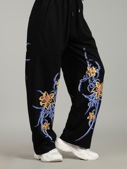 XTREMEX - Pure Cotton Cyberflora Women Loose Fit Printed Trackpant