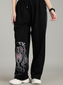 XTREMEX - Pure Cotton Deadlove Women Loose Fit Printed Trackpant