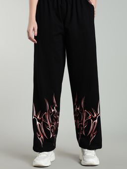 XTREMEX - Pure Cotton Flare Women Loose Fit Printed Trackpant