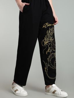XTREMEX - Pure Cotton Golden Wrath Women Loose Fit Printed Trackpant