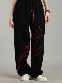 XTREMEX - Pure Cotton Lava Flow Women Loose Fit Printed Trackpant