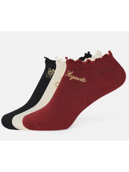 Balenzia - Womens Frilled Ankle Multi-Color Socks (Pack of 3)
