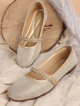 VYSTIQ - Women Gold Glitter Ballerinas