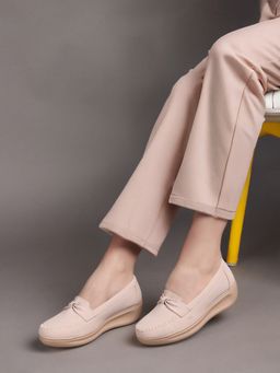 VYSTIQ - Cream Stylish Comfort Loafers for Women