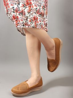 VYSTIQ - Tan Stylish Comfort Loafers for Women