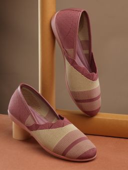 VYSTIQ - Pink Stylish Knitted Juttis for Women