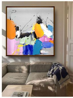 The Art House - Abstract Painting Multicolor (30X30 Inches)