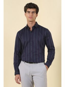 Allen Solly - Men Navy Stripe Full Sleeves Formal Shirt