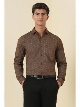 Allen Solly - Men Brown Printed Full Sleeves Formal Shirt
