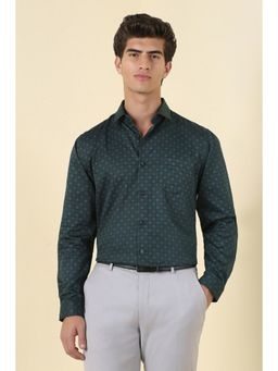 Allen Solly - Men Green Printed Full Sleeves Formal Shirt