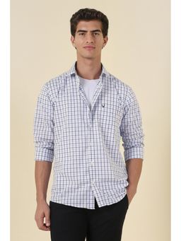 Allen Solly - Men White Regular Fit Check Full Sleeves Casual Shirt